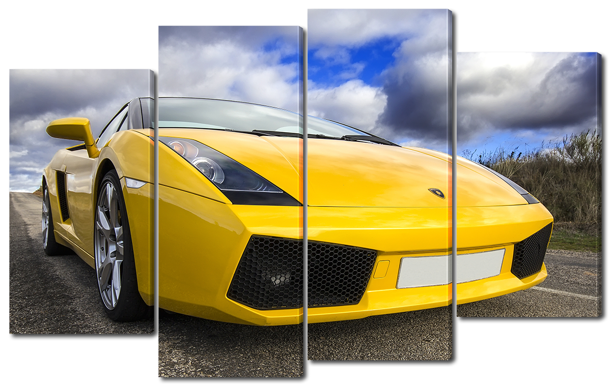 

Модульная картина Interno Холст Желтый ламборгини 166x120см