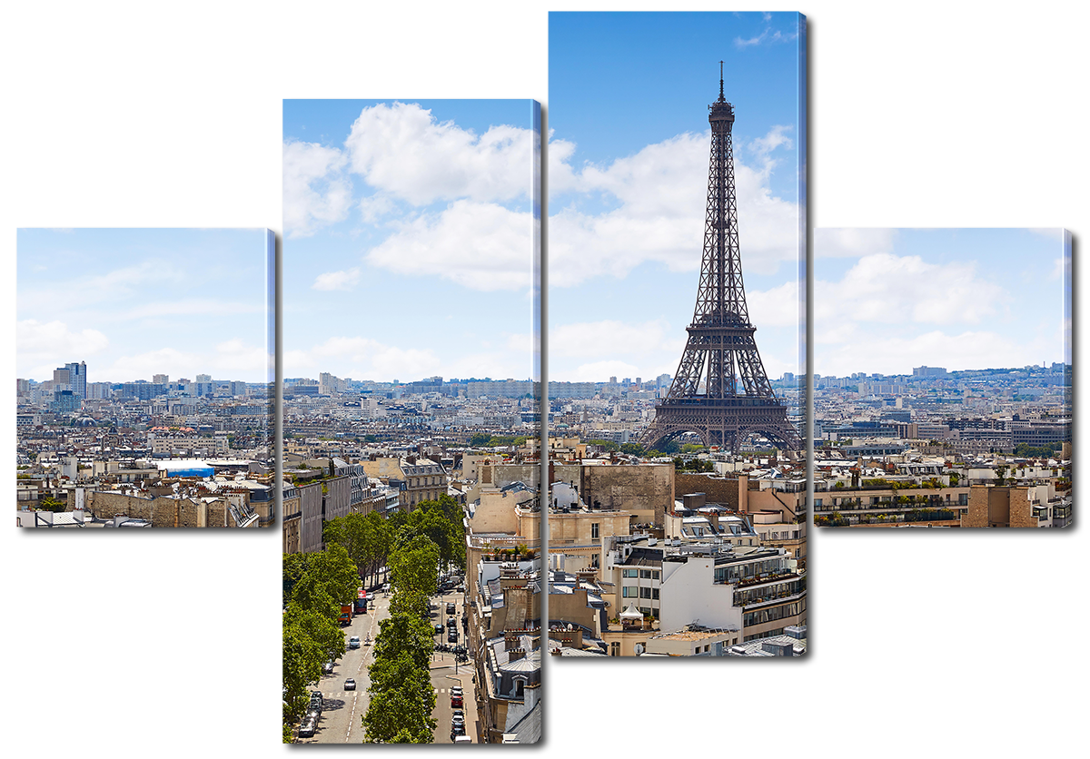 

Модульная картина Interno Холст Башня в Париже, Франция 146х100см