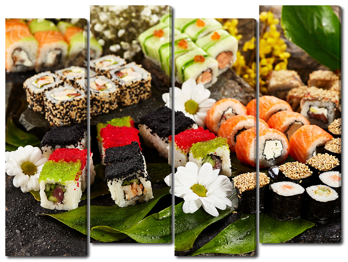 

Модульная картина Interno Эко кожа Суши-сет 124х94см