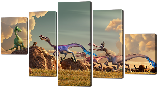 

Модульная картина Interno Холст Приключения Динозавра 158х90см