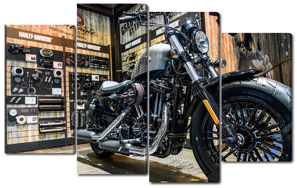 

Модульная картина Interno Эко кожа Чоппер Мотоцикл 166x120см
