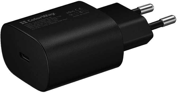

Сетевое зарядное устройство ColorWay Power Delivery Port PPS USB Type-C (25W) Black (CW-CHS033PD-BK)