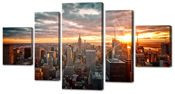 

Модульная картина Interno Искусственный холст Город с высока 158х86см (Z748/XL)