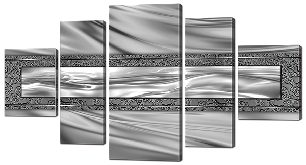 

Модульная картина Interno Холст Абстракция серебристая 185х101см
