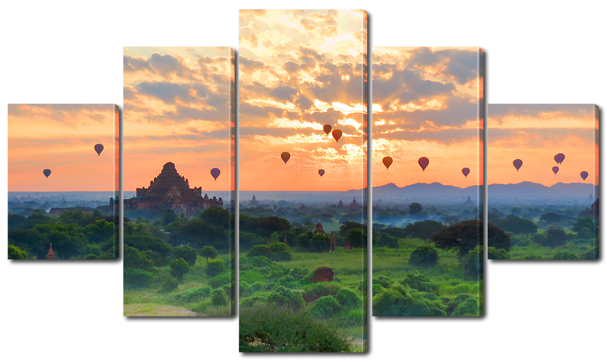 

Модульная картина Interno Эко кожа Воздушные шары на закате 108х60см