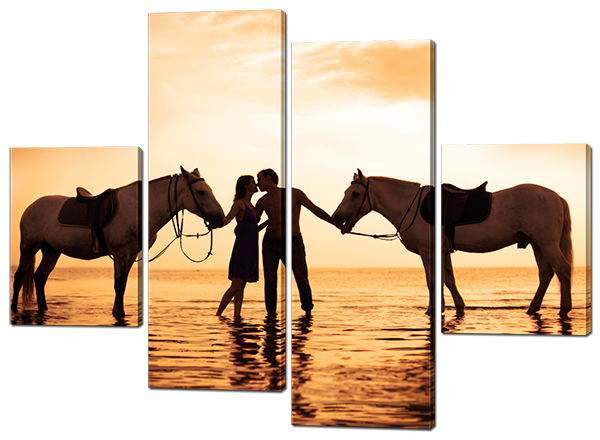 

Модульная картина Interno Искусственный холст Влюбленные 126x93см (Z584М)