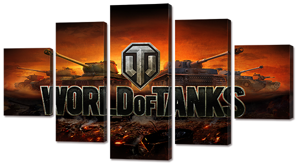 

Модульная картина Interno Искусственный холст World of tanks 142х80см