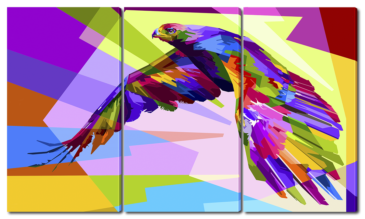 

Модульная картина Interno Эко кожа Ястреб абстракция 104х58см