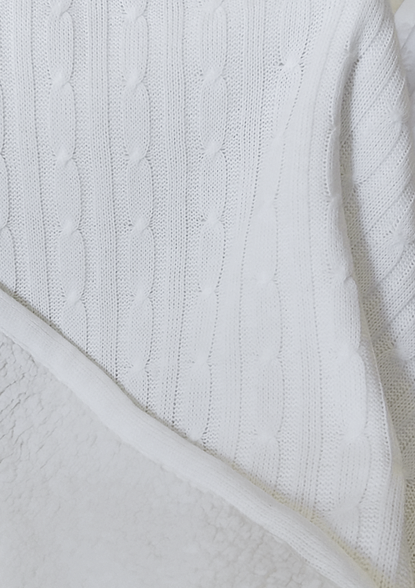 

Плед Erem Textile Косы вязанный 70х110 см кремовый