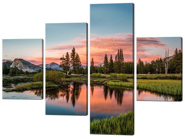 

Модульная картина Interno Эко кожа Озеро тихое 166x125см