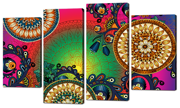 

Модульная картина Interno Холст Игра цветов 126x77см