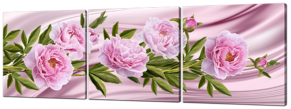 

Модульная картина Interno Эко кожа Розы и шелк 193x63см (А849XXL)