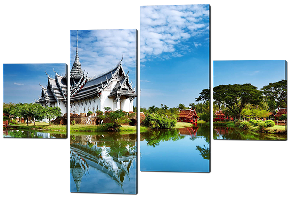 

Модульная картина Interno Эко кожа Храм восточный 126х85см