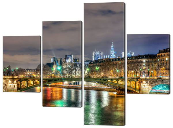 

Модульная картина Interno Эко кожа Красивые огни города 126x94см