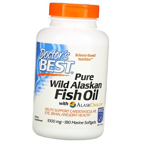 

Чистый рыбий жир из дикой Аляски, Pure Wild Alaskan Fish Oil, Doctor's Best 180гелкапс (67327005)