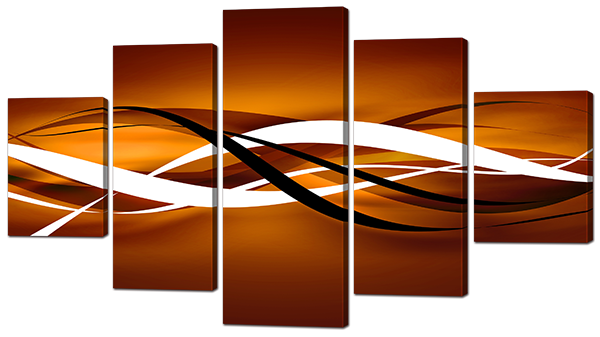 

Модульная картина Interno Искусственный холст Пересечение кривых 123х69см