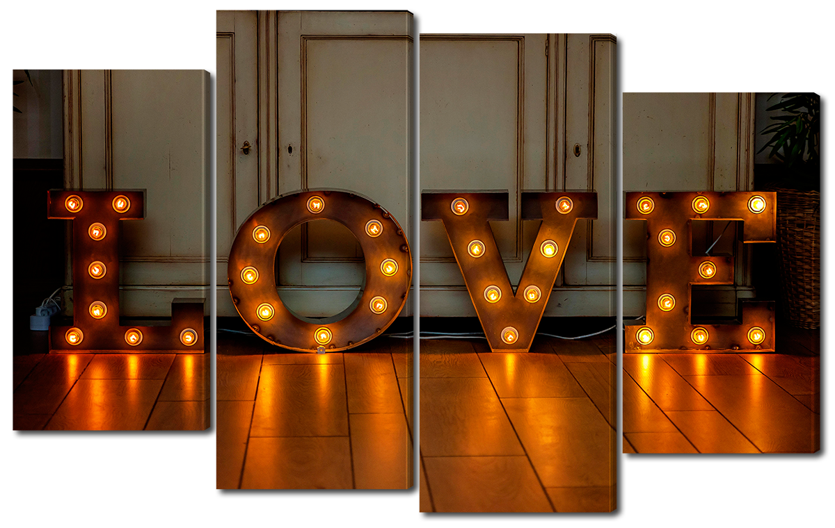 

Модульная картина Interno Холст Знак Love 166x120см