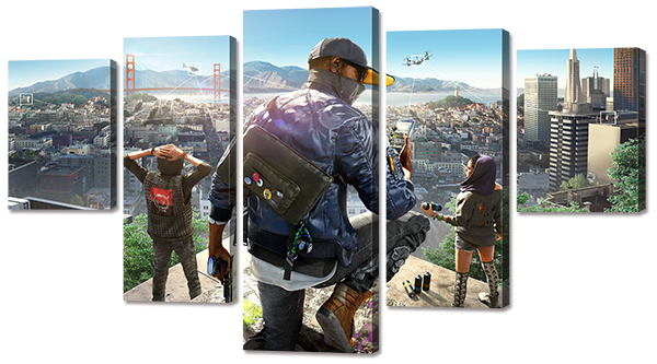 

Модульная картина Interno Холст Watch Dogs 185х106см