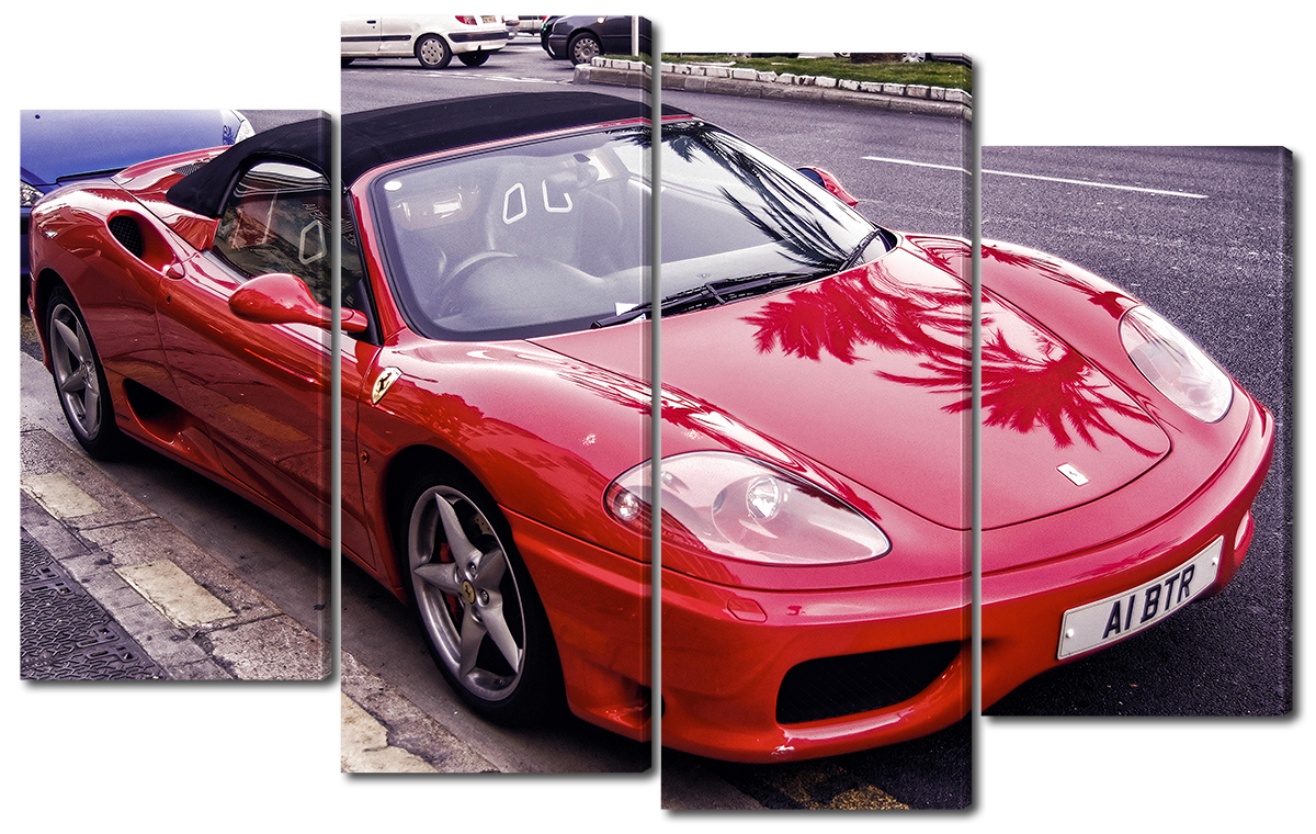 

Модульная картина Interno Эко кожа Ferrari 458114х69см (A1647М)