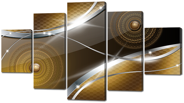 

Модульная картина Interno Искусственный холст Орнамент и метал 142х80см