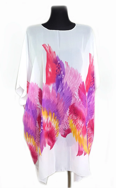 

Пляжная шифоновая туника Fashion Альмерия One Size 95*83 см белый 525