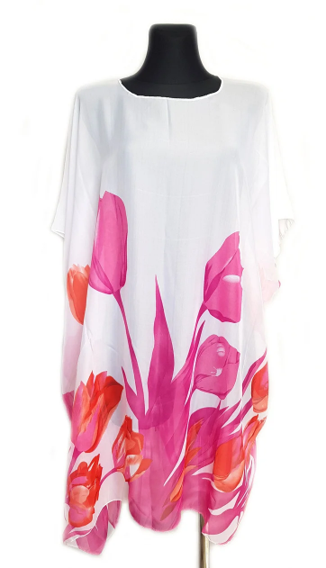 

Пляжная шифоновая туника Fashion Альмерия One Size 95*83 см белый 525 -32