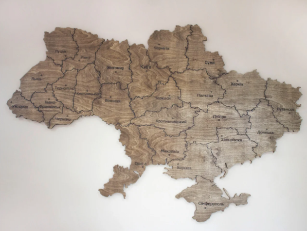 

Карта Украины настенная ручной работы из дерева (03573828-De)