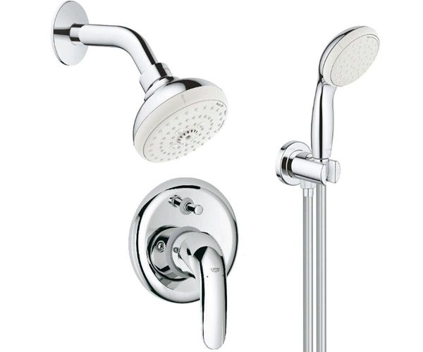 

Душевая система со смесителем скрытого монтажа и верхним душем GROHE хром EUROECO 26000005