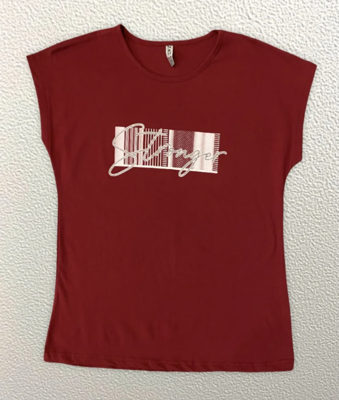

Жіноча Футболка HAZARD Stronger бордо Батал 211067 (2XL (52))