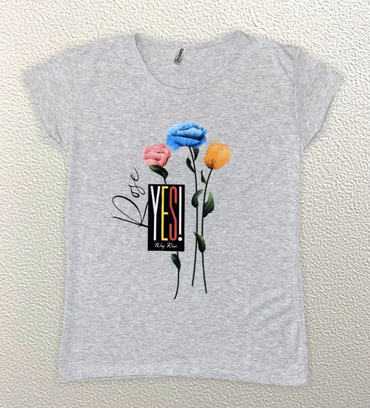 

Жіноча Футболка HAZARD Yes Rose сіра 21589 (M (46))
