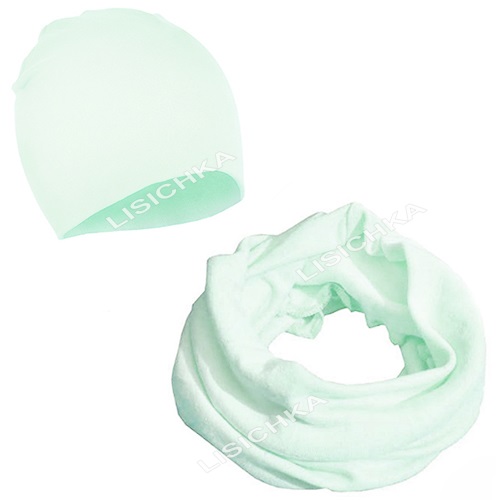 

Комплект шапка и снуд Bape, детский, светло-бирюзовый