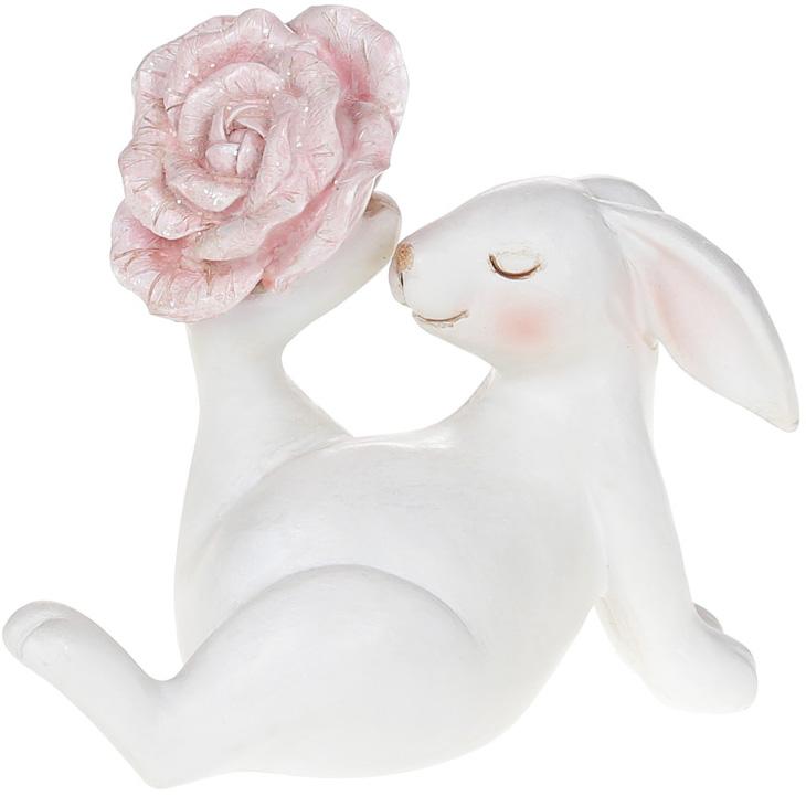 

Декоративная статуэтка Зайка с цветочком pink 7х8.5х16.5см Bona DP85099