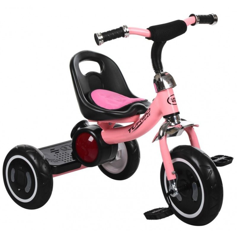 

Велосипед трехколесный музыкальный с подсветкой для ребенка от 1 года Turbotrike M 3650-7 нежно-розовый