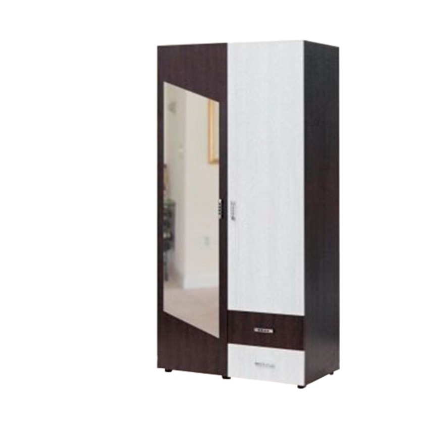 

Шафа дводверна для білизни Рига Берегиня венге темний/тополь