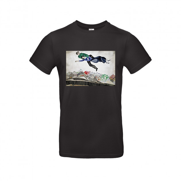 

Футболка Dali's Mustache clothes с принтом Над городом. Марк Шагал Женская Чёрная L