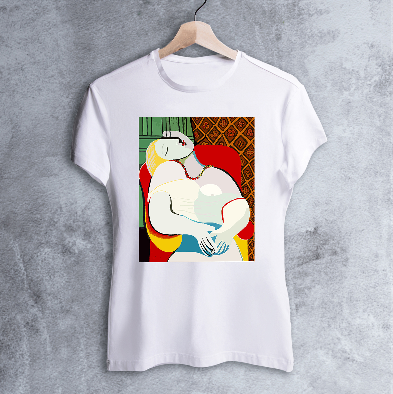 

Футболка Dali's Mustache clothes с принтом Сон. Пабло Пикассо Женская Белая XL