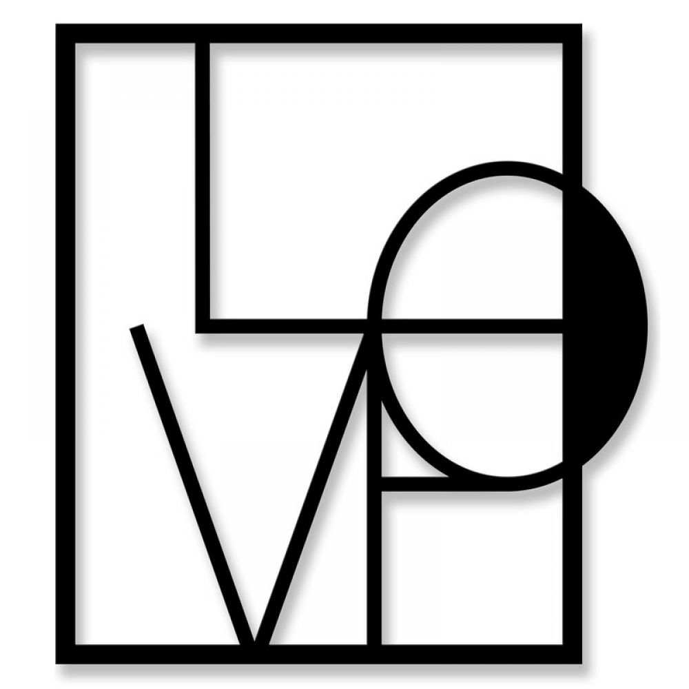 

Объемная картина-панно из дерева на стену 60х64 см IdeaClock Love square