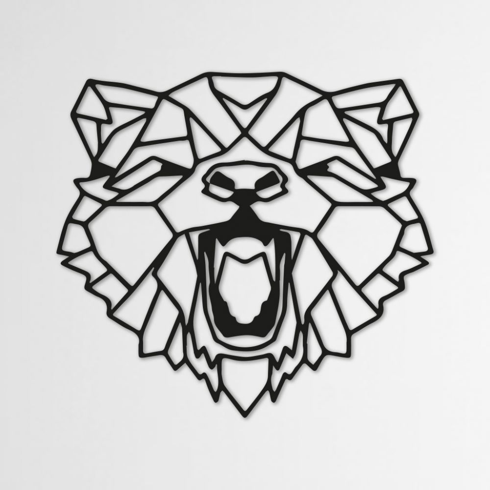 

Объемная картина-панно из дерева на стену 40х38 см IdeaClock Bear Face