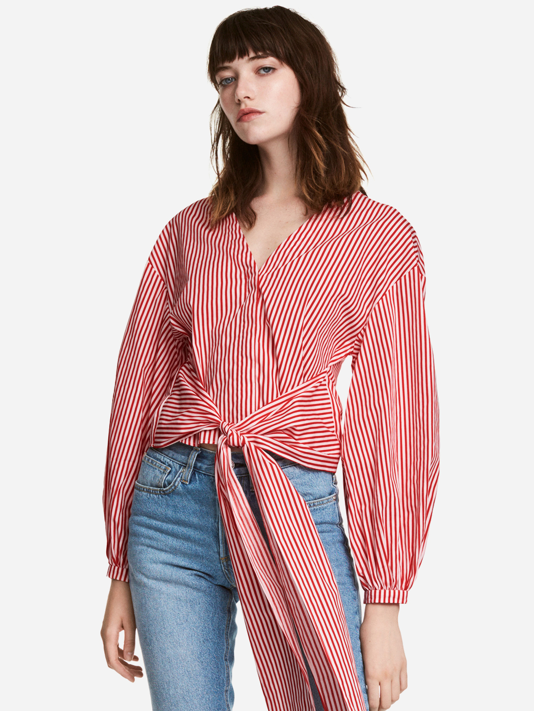 

Блузка H&M 0545715_полос_01 40 Красная
