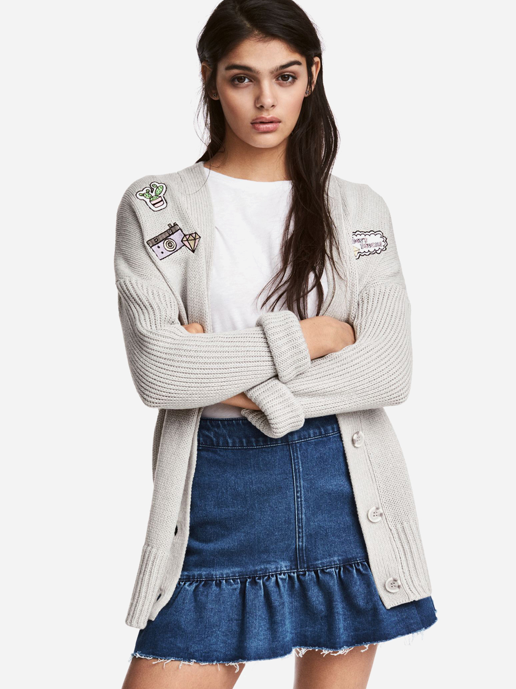 

Кардиган H&M 0495332_03 M Светло-серый