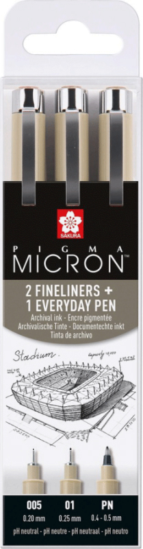 

Набор линеров Sakura Pigma Micron Urban 3 шт (8712079423919)