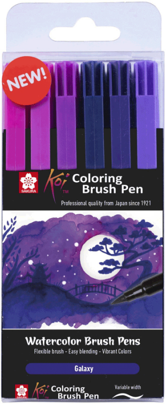 

Набор маркеров Sakura Koi Coloring Brush Pen Galaxy 6 цветов (8712079448721)