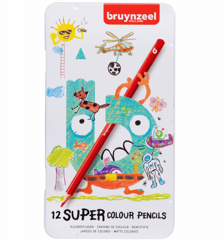 

Набор детских цветных карандашей Bruynzeel Super Colour в металлической коробке 12 шт (8712079434427)