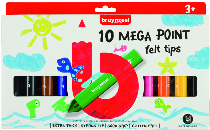 

Набор фломастеров Bruynzeel Mega Point 10 цветов (8712079420918)