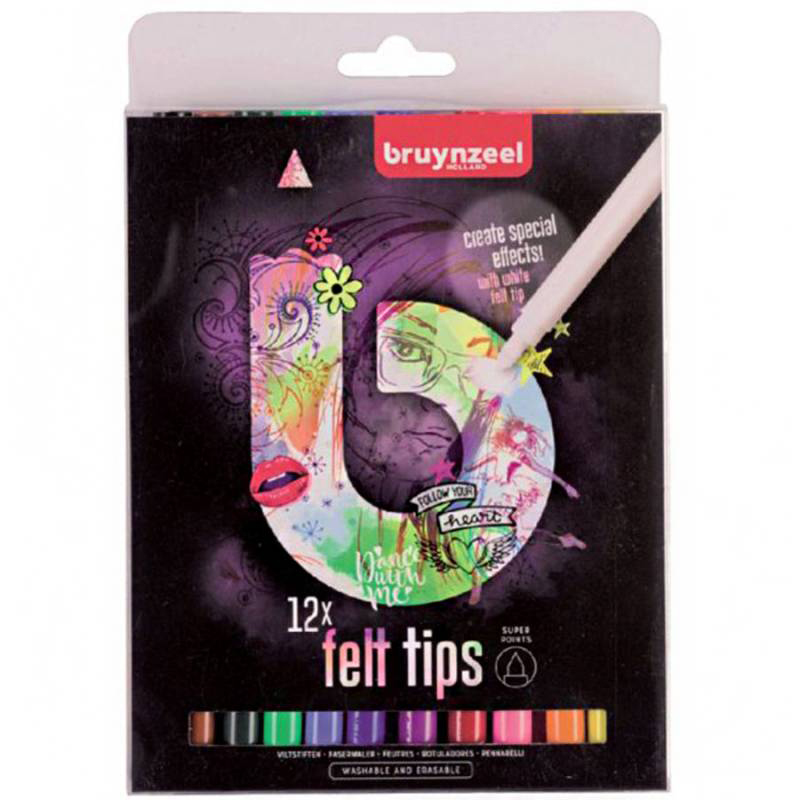 

Набор фломастеров Bruynzeel Felt Tips Light 12 цветов (8712079413422)