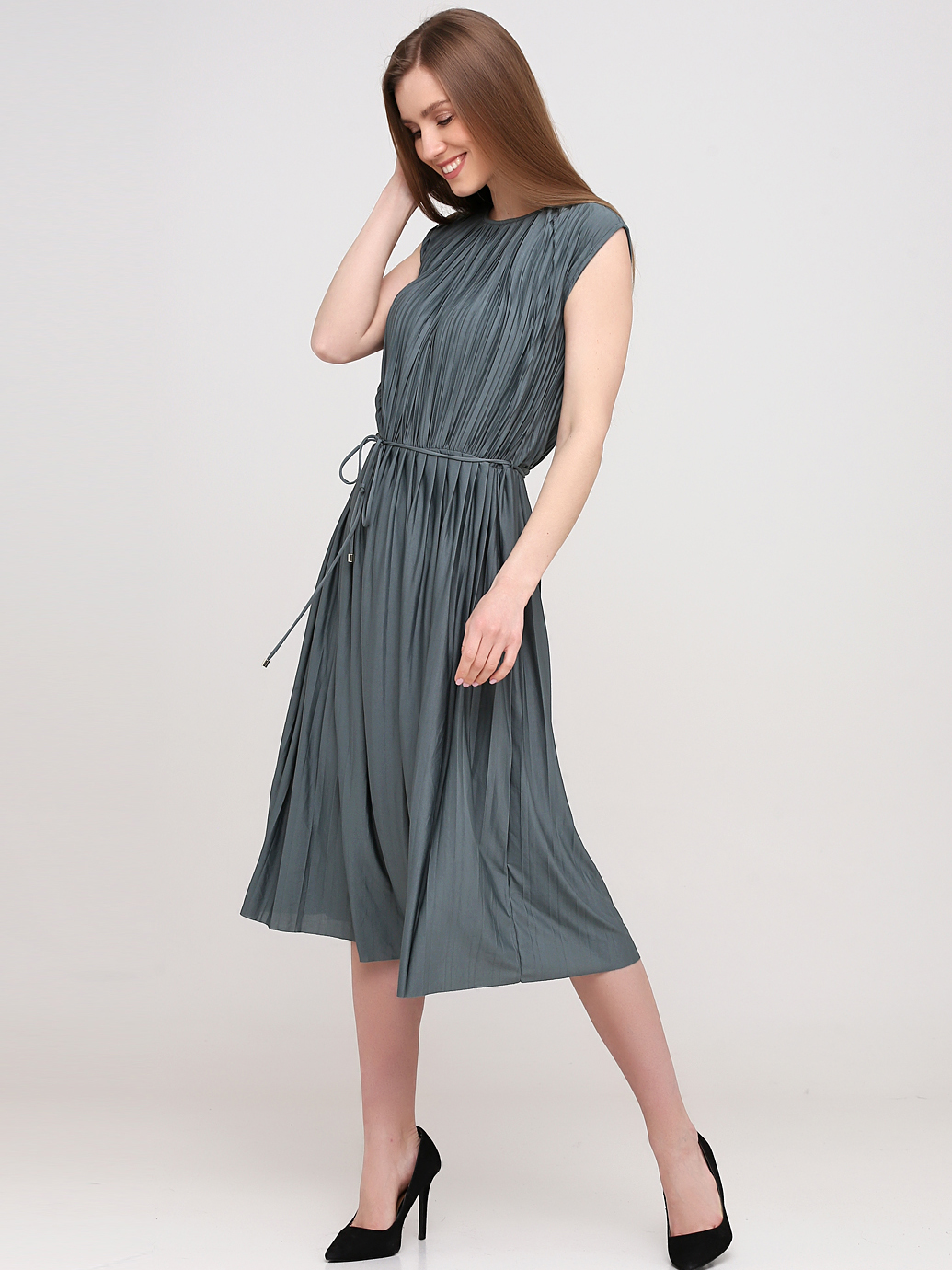 

Платье H&M 0-1257_плисировка S Темно-зеленое