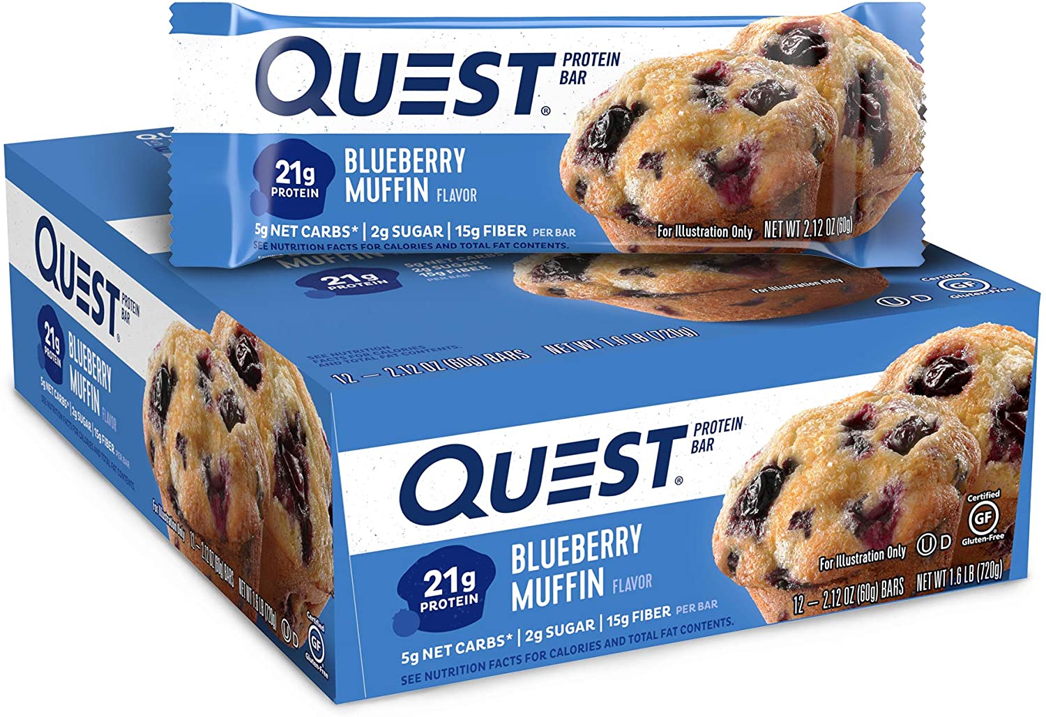 

Протеиновый батончик Quest Nutrition Quest Bars 60 г черничный маффин (4384302806)