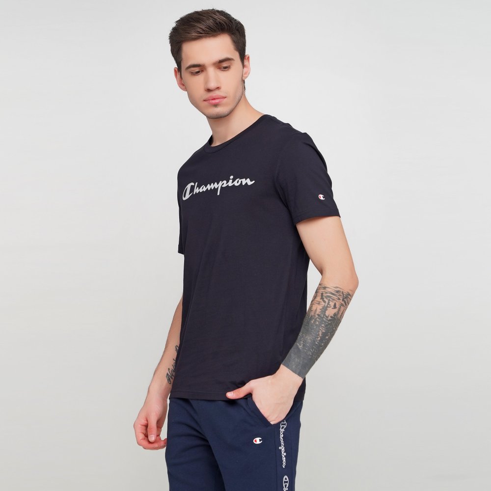 

Мужская футболка Champion Crewneck T-Shirt Черный 45 (cha214142-NBK)