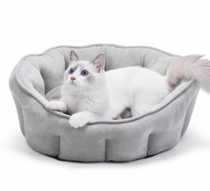 

Лежанка Catty Ракушка для кошек и собак серая