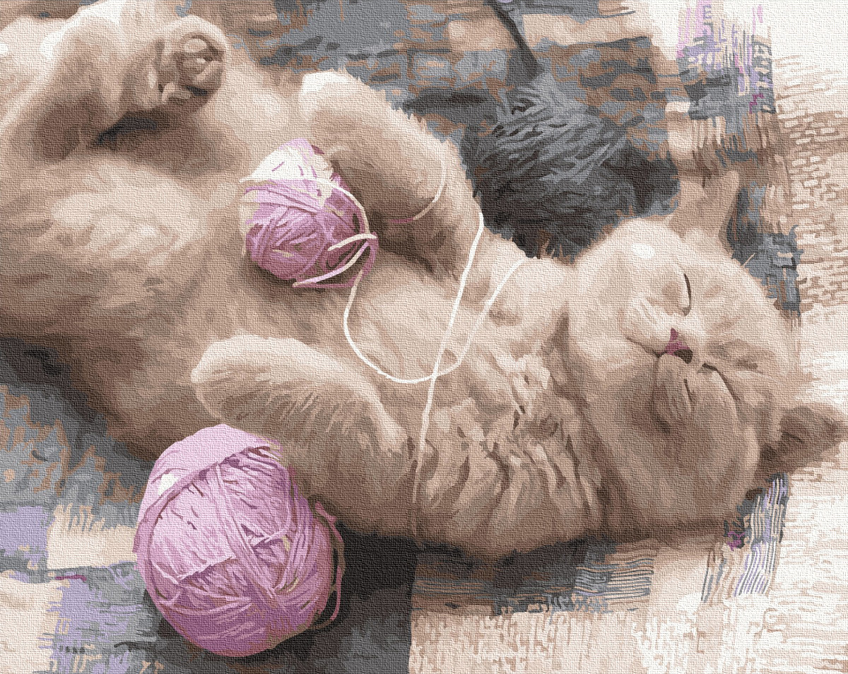 

Котенок с клубочком Картина по номерам 40x50 см